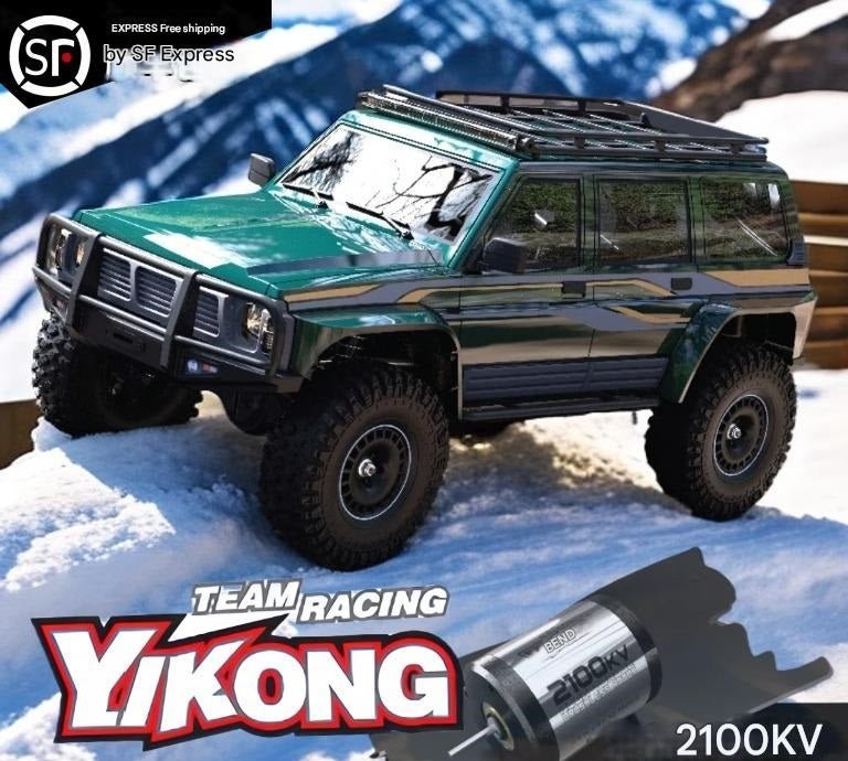 Yikong 1/10 4WD Tank Turn RC BL Crawler - Green - Image 2