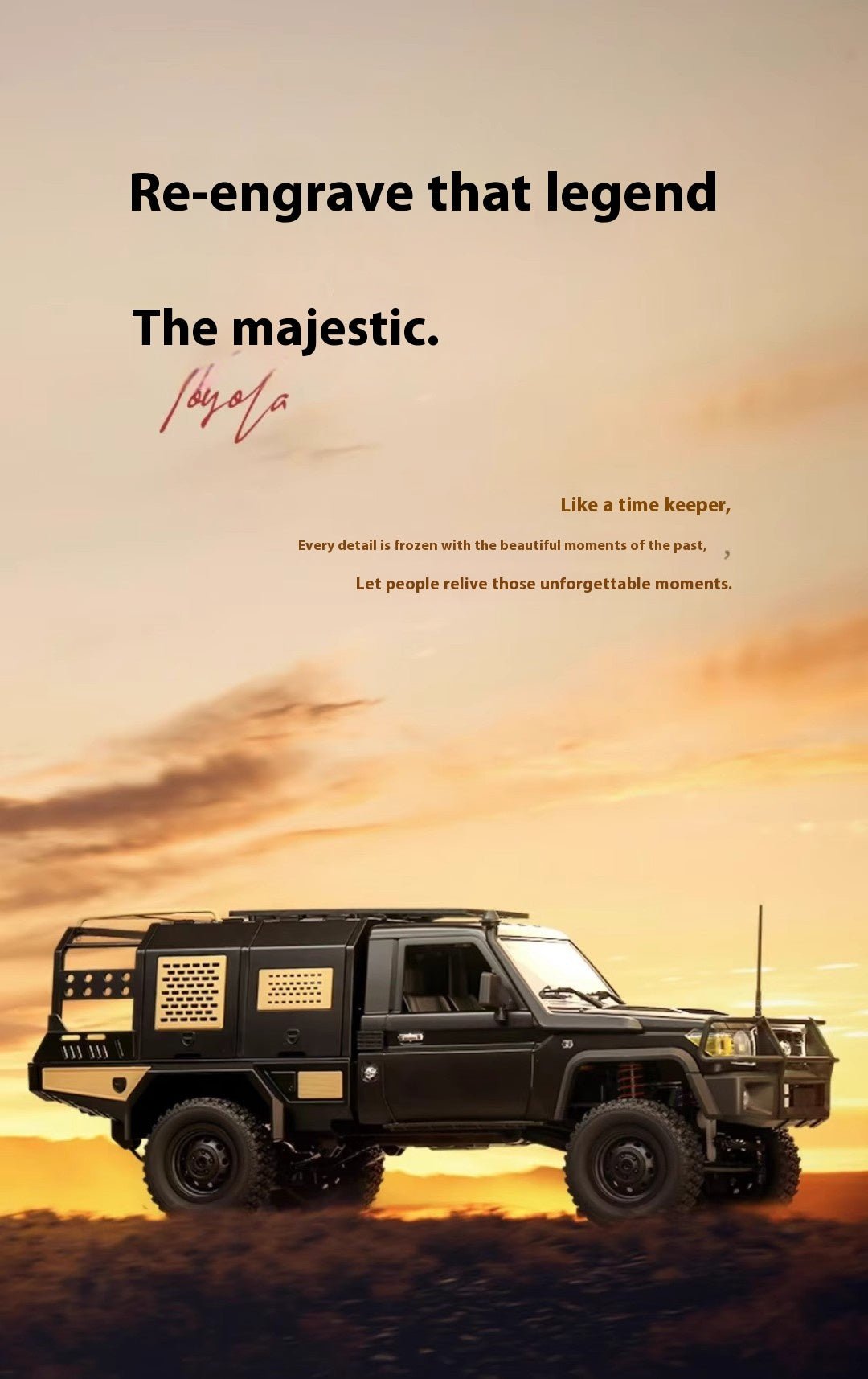 Toyota LC79 MN82S Remote Control Four-wheel Off-road Pickup Car - Image 5