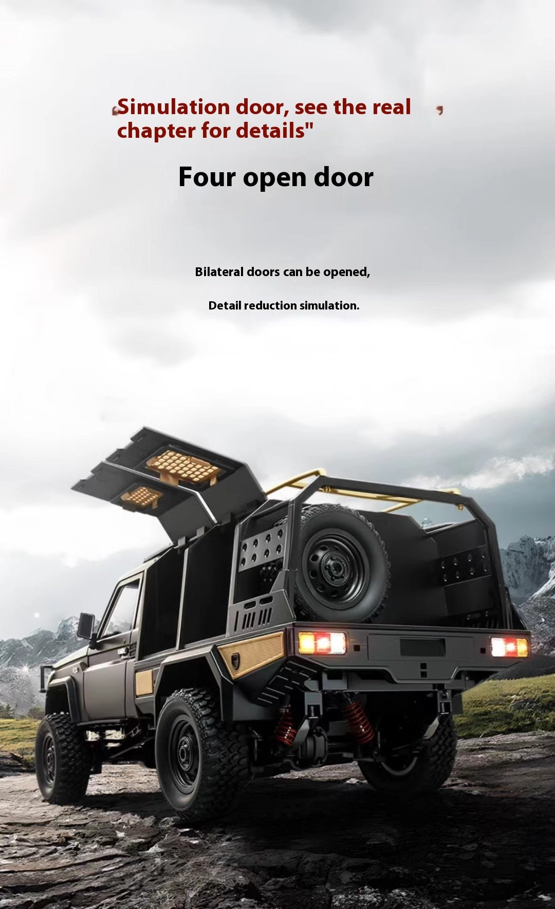 Toyota LC79 MN82S Remote Control Four-wheel Off-road Pickup Car - Image 8