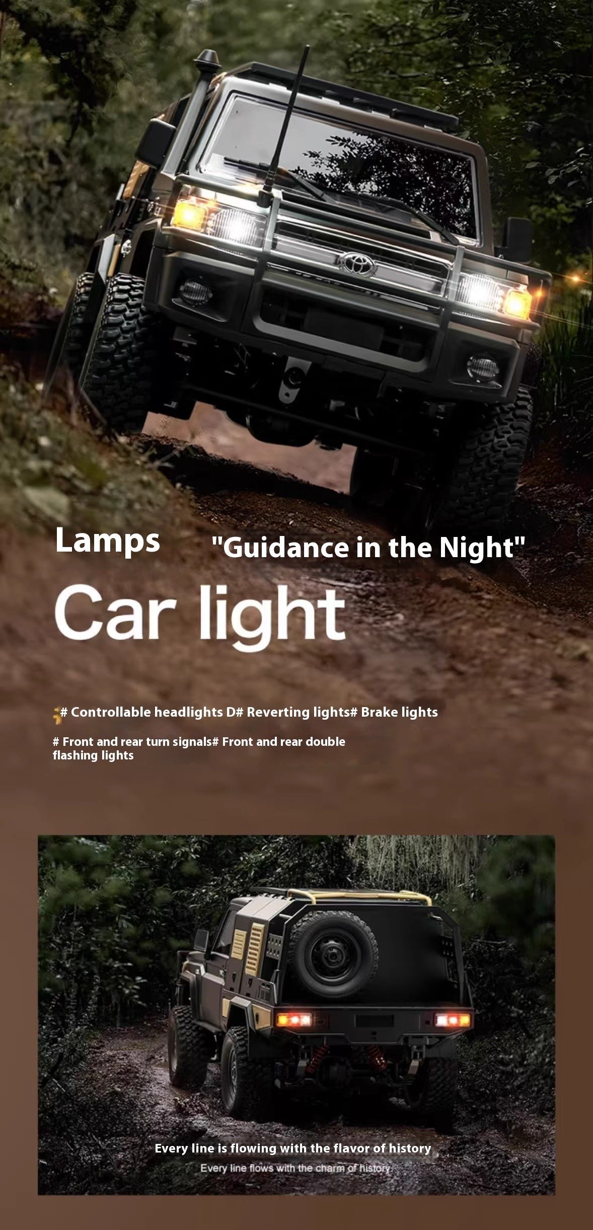 Toyota LC79 MN82S Remote Control Four-wheel Off-road Pickup Car - Image 9