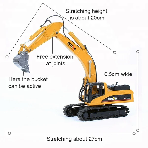 Huina 1710 1:50 Alloy Diecast Excavator - Image 3