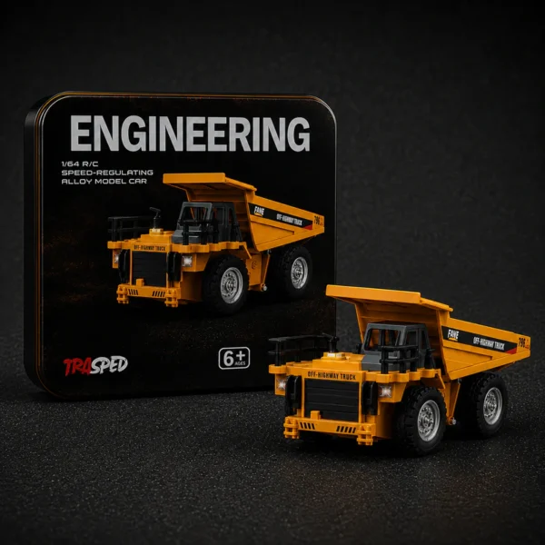 Trasped Scale 1:64 2.4 GHz R/C Speed Regulating Alloy Model Dump Truck Vehicle Remote Control Car